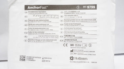 Hollister 9799 AnchorFast Oral Endotracheal Tube Fastener Fits 5.0-10.0mm Tubes